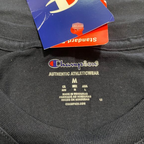 Champion T-Shirt Men's Size Medium Navy Blue Graphic Print New Logo Athleticwear - Picture 4 of 8